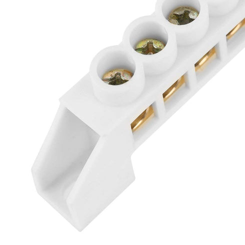 Hilitand 10pcs Terminal Blocks, 7 Hole Bridge Design Electrical Distribution Wire Screw Brass Connectors