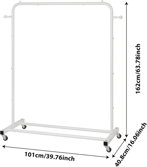 Closet, Sywhitta Clothing Rack on Wheels with Storage Shelf & Sturdy Metal Frame, Retail Clothing Rack for Hanging