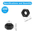 Yinpecly 200pcs M3-0.5 8.8, M3x0.5mm M3 Hex Nut, Carbon Steel Grade Black Oxide, Hex Drive, Metric Hexagon Hex Nut