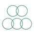 uxcell Fluorine Rubber O-Rings, 21mm OD 19mm ID 1mm Width FKM Seal Gasket for Machinery Plumbing, Green