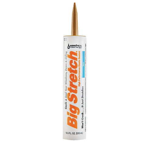 Sashco Big Stretch Acrylic Latex Caulking Sealant, High Performance, 10.5 oz Cartridge, Tan - 10014