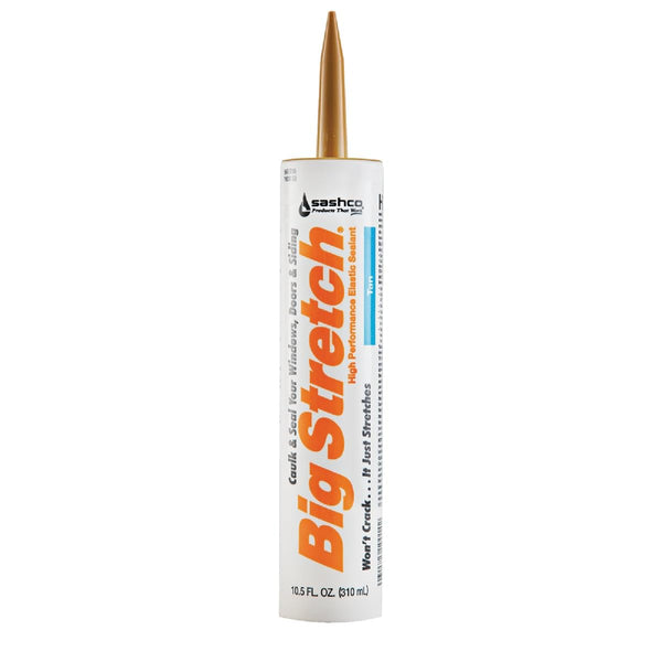 Sashco Big Stretch Acrylic Latex Caulking Sealant, High Performance, 10.5 oz Cartridge, Tan - 10014