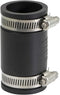 Supply Giant 6I45 Flexible PVC Coupling with Stainless Steel Clamps, 1.6" Inner Diameter, Black