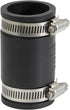 Supply Giant 6I45 Flexible PVC Coupling with Stainless Steel Clamps, 1.6" Inner Diameter, Black