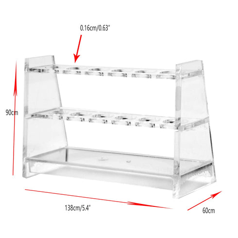 Transparent 12-Hole Acrylic Test Tube Rack for 10ML Test Tube (10ml, 6 Sockets)