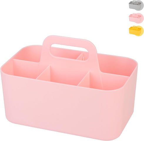 Tiawudi Multipurpose Caddy Organizer, Plastic Stackable Desk Organizer with Handle for Stationery, Office Supplies