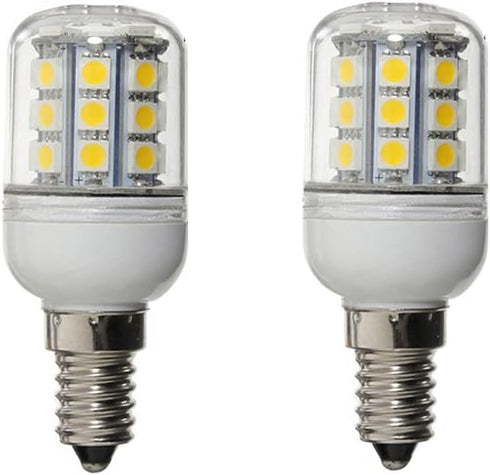 2X E14 LED 3W Equivalent, 30W Incandescent Lights Bulb, DC 12V-24V, Warm White 3000K, 30 SMD 5050