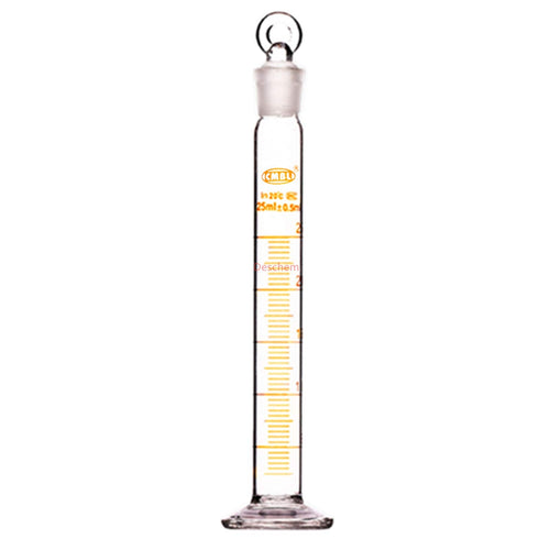 Set 2 25ml of - Ground Joint Measuring Cylinders with Solid Stopper - Premium Laboratory Glassware