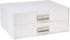 Bigso Box of Sweden Birger 2-Drawer Fiberboard Document Letter Box | Desktop Drawers with Metal Label Holder