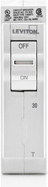 Leviton LB130-T 30A 1-Pole Plug-On Standard Branch Circuit Breaker, Thermal Magnetic, 120 VAC, White by Leviton