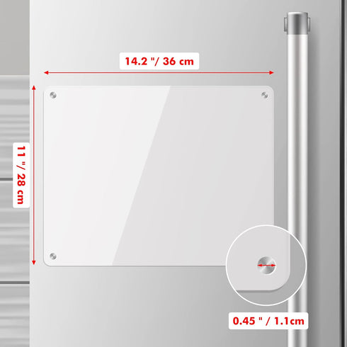 Dry Erase Board for Refrigerator, Magnetic Dry Erase Board for Fridge, Clear Acrylic Note Board, 14.2"x11" by Kamehame