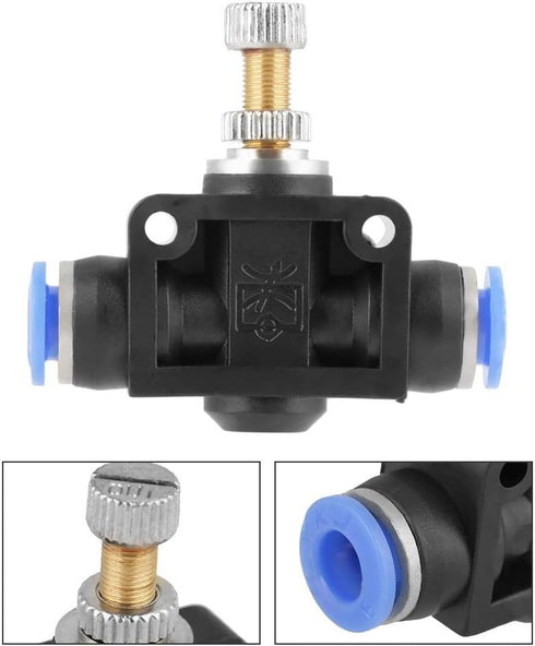 10 Pcs/Set Pneumatic Flow Speed Valve, Push In Speed Controller 6mm Pneumatic Air Flow Control Valve Connector, Pneumatic Quick Fittings