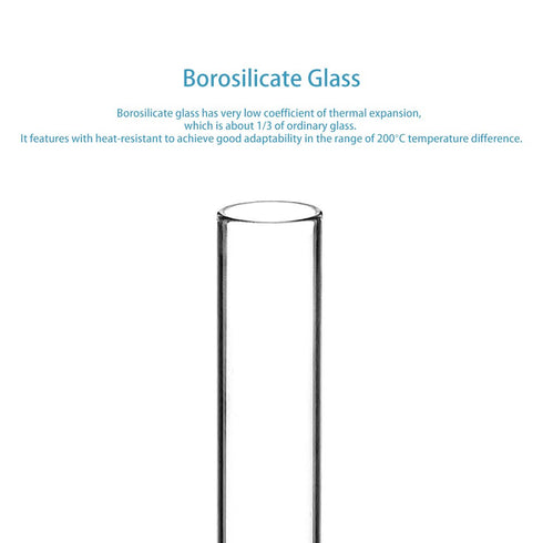 StonyLab 50 Pack Borosilicate Glass Round Bottom Test Tubes, 12mm OD X 75mm Length