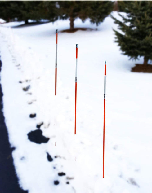 Fiberglass Innovations 665-10 48-Inch Hammer Pack 10 Snow Pole Driveway Marker, with Reflective Tape, Hiviz Orange