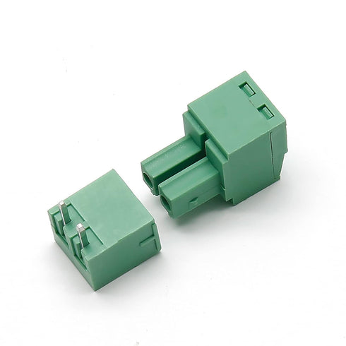 10Set 3.81mm Pitch Male Female 2-Pin PCB Screw Terminal Block Connector Plug KF2EDGK - Green