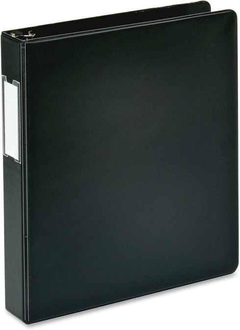 Business Source 33125 Slanted D-Ring Binder, 1-1/2-Inch, Black for Document Organization