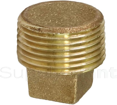 CSTQ0012 1/2-Inch Male National Taper Threads Solid Plug with Square Head, Lead-Free Brass Pipe Fitting, Higher Corrosion Resistance Economical & Easy to Install, 25 by Supply Giant