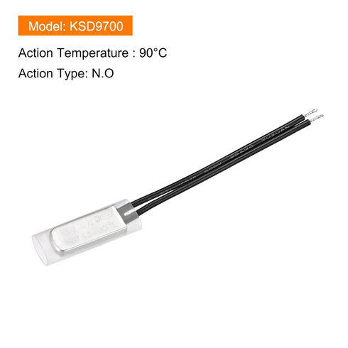 KSD9700 NO 90C Temperature Control Switch Thermostat Thermal Protector Switch - Normally Open/250V 5A/Metal/2Pcs