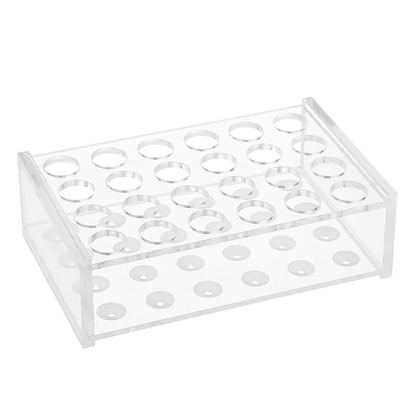 OLYCRAFT 24 Sockets Acrylic Clear Test Tube Rack, Transparent Acrylic Holder for 5ml Test Tubes, Laboratory Display