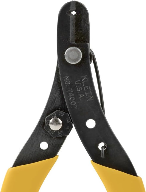 Klein Tools 74007 Adjustable Wire Stripper, Made in USA, Spring Loaded Stripper and Cutter for Solid and Stranded Wire