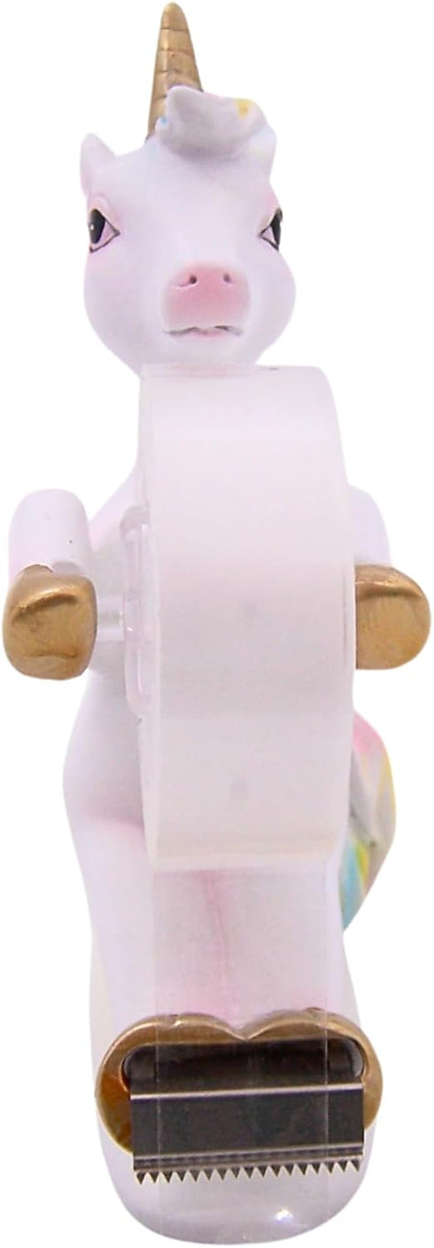 Unicorn Tape Dispenser, Unique Sitting on Toilet Desk Accessory, 5.25 Inches Funny Office Supplies