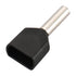 Baomain 100 Pack of AWG 16/1.5mm² Copper Crimp Connector Twin Insulated Ferrule Pin Cord End Terminal TE1508 Black
