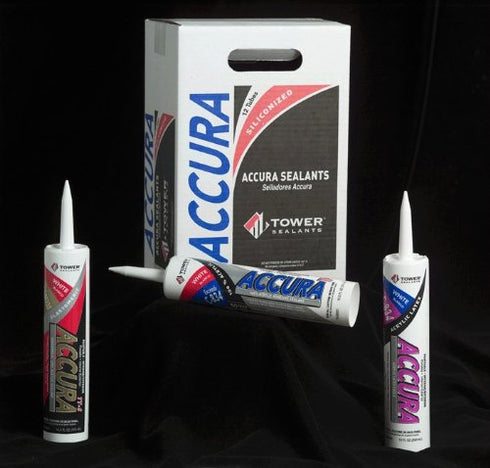 Accura Siliconized Acrylic Latex Caulk, 10.0 fl oz, Brown