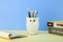 Owl Resin Pen Holder and Makeup Brush Holder, Desk Organizer for Office, School, and Home, White