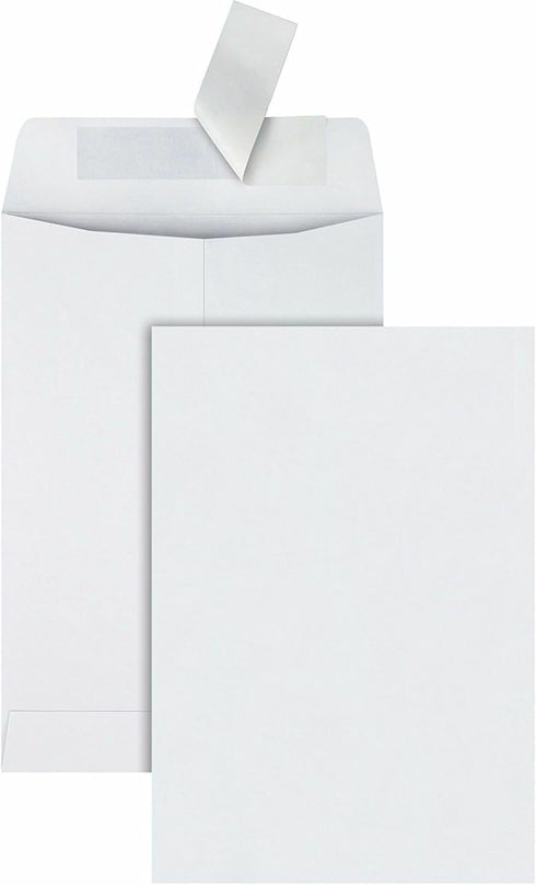 Quality Park QUA44334 Redi-Strip Catalog Envelopes - 100 / Box - White - 6 x 9 inches