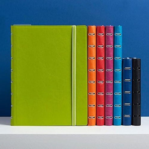 FILOFAX Classic Refillable Notebook, 9.25" x 7.25", Black - Elegant Leather-Look Cover