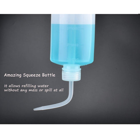 LDPE Economy Wash Bottle, Narrow Mouth Squeeze Bottle for Medical Lab, Safety No Spill, 500ml / 16oz