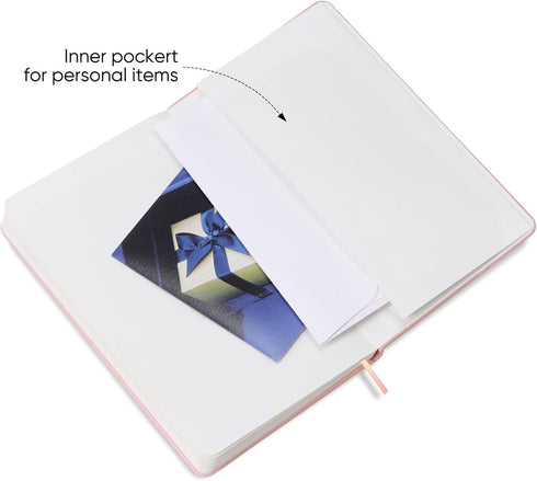 Notebook Journal, Lined Hard Cover, 100Gsm Premium Thick Paper with Inner Pocket for Note Taking, 5"×8.25" (Blue)