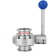 AHANGYGER 1.5 Inch 304 Lever Type Stainless Steel Sanitary Valve, Clamp Style Water and Oil Control Valve, Pull Handle