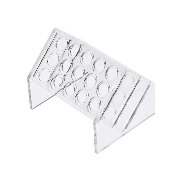 uxcell Slant Rack Acrylic Test Tube Holder, Clear, 15 Wells for 10ml/15ml Centrifuge Tubes