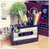 Cassette Tape Dispenser Pen Holder Vase, Black Pencil Pot Stationery Desk Tidy Container Gift by Onepalace