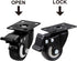 Caster Wheels Set of 4 Heavy Duty 2 Inch Locking Casters, Swivel with Brake, Non-Marking Black Castor Wheels