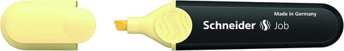 Schneider Job Pastel Highlighter, Chisel Tip, 1 + 5 mm, Black Barrel, Vanilla Ink, Box of 10