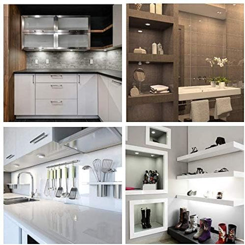 Set 6, Dimmable Counter Closet, (6Pack,White) LED Puck Lights, of White | Under Cabinet Lighting, Led Under Lighting
