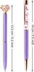 PENTA ANGEL Ballpoint Pens Set 4Pcs Black Ink Metal Glitter Roller Ball Pen Fancy Girly Gift Pens for Women Girls Wedding Office Back to School (Purple) by PENTA ANGEL