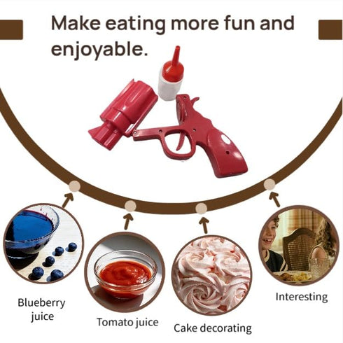 Generic Tool(2pcs) Ketchup Gun Fun Gun Ketchup, Easy Pump Sauce Dispenser Gun for Ketchup, Mustard, BBQ & Picnics
