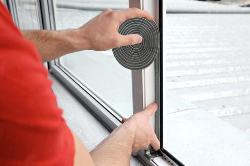 39.4FT Brush Weather Stripping, Self Adhesive Seal Strip for Windows and Doors, Soundproofing, Windproof, Grey