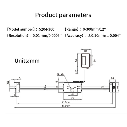 Digital Readout Linear 0-300mm/12" Magnetic Linear Scale Large LCD Readout for Milling Machine