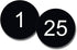 NapTags Circle Numbered Vinyl Decal Stickers, 1.5 inches x 1.5 inches (Black with White Numbers, 1-25)