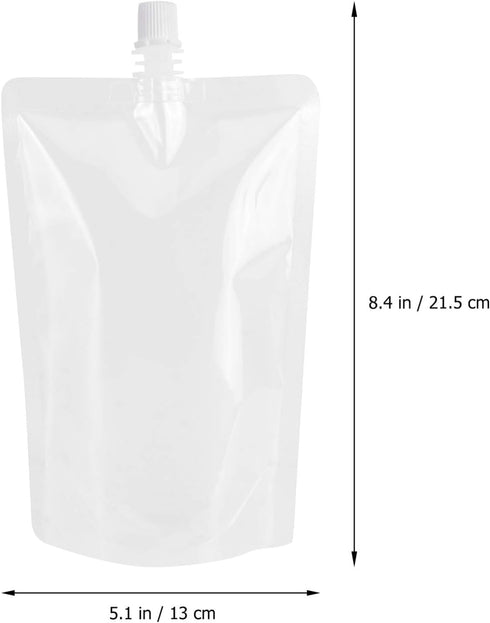 50 500Ml Packaging DOITOOL Pcs Transparent Plastic Beverage Flasks with Spout Seal Bags for Juice Soy Milk Liquid