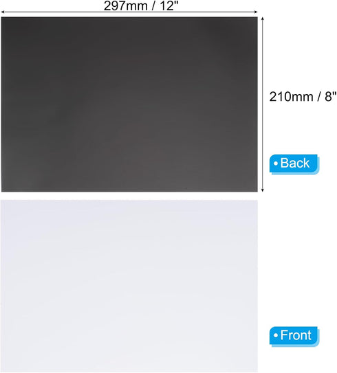 PATIKIL Magnetic Dry Erase Whiteboard Paper, 2 Pcs 12" x 8" Adhesive Right Angle Side Magnetic Board for Office, White