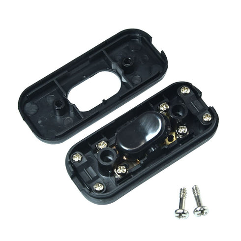 Inline Cord Switch Electrical Light Lamp Parts Power Replacement Dimmer Repair AC 250V 6A On/Off Control Appliance for Table Lamp Desk Bed Led Lights, (2 Pack) Black