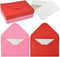 jiebor 100 Sets Mini Envelopes with White Blank Business Cards, Small Enclosure Card for Valentine's Day