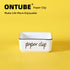 Ceramic Farmhouse Paper Clip Holders for Desk, 3.3-Inch (White)