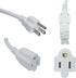 3 Prong Extension Cord Splitter, Indoor Outdoor 1.5 FT Power Cord Splitter 1 to 2, White