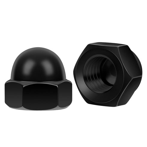 kvohlum #8-32 Acorn Cap Nuts, 30 PCS Black Coating Acorn Dome Cap Nuts,